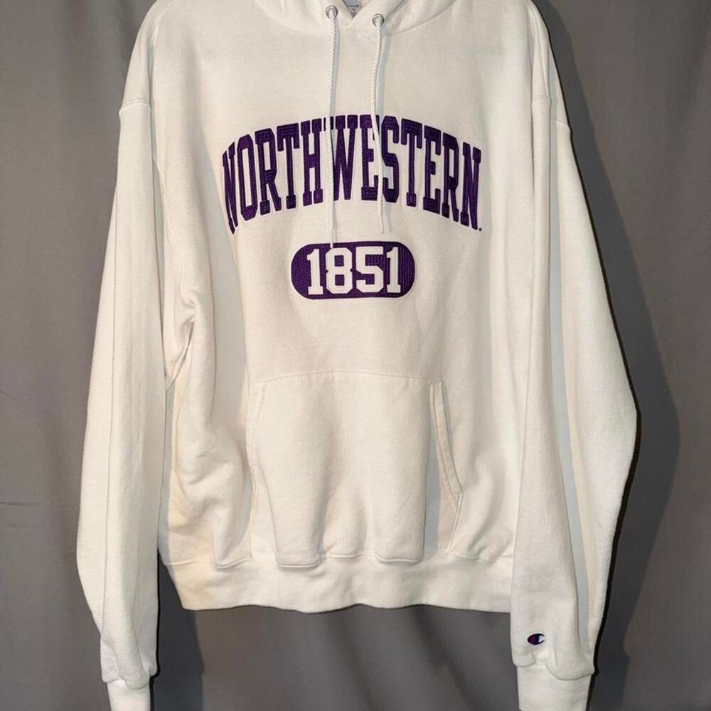 Northwestern University white Champion hoodie
